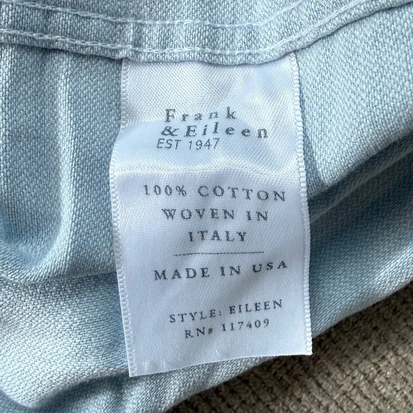 Frank & Eileen Womens Eileen Relax Light Blue Button Up Shirt Size S Coastal - Picture 12 of 13